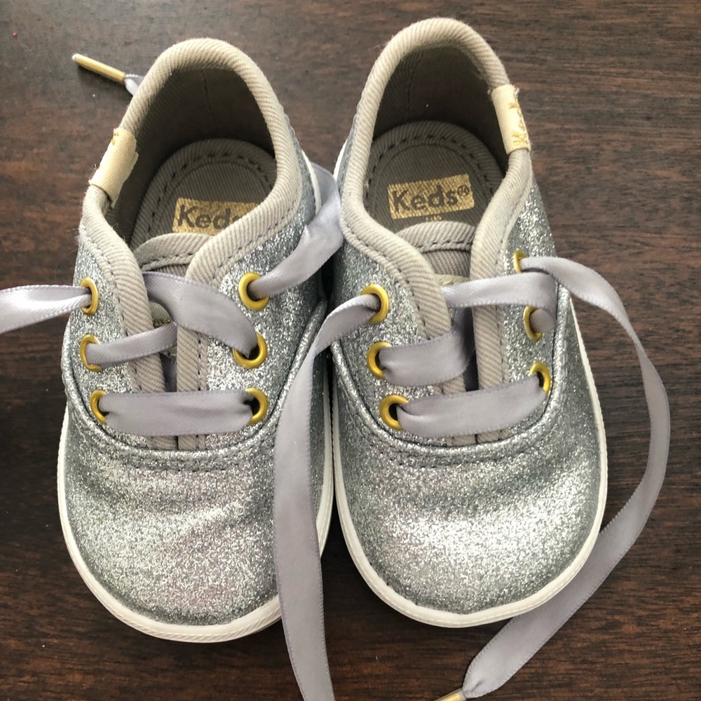 Kate Spade sliver Keds size 2